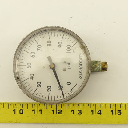 Ashcroft 355-06 0-100 PSI Pressure Gauge 1/4" NPT Bottom Port