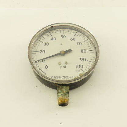 Ashcroft 355-06 0-100 PSI Pressure Gauge 1/4" NPT Bottom Port