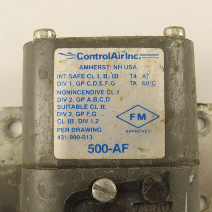 Control Air Inc. 500-AF Type 500X 20-100PSI 4-20mA 1-17PSI Output Transducer