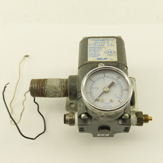Control Air Inc. 500-AF Type 500X 20-100PSI 4-20mA 1-17PSI Output Transducer