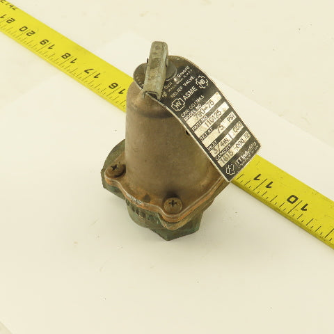 Bell & Gossett 110125 790-75 Pressure Relief Valve 75PSI Set 3/4" NPT