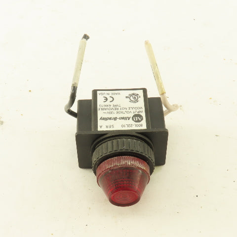 Allen Bradley 800L-22L10 120V Red Indicator Pilot Light
