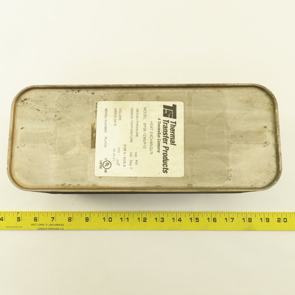 Thermal Transfer BP36-12x5/P10 Brazed Plate Heat Exchanger 350° 450PSI