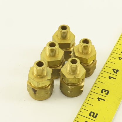 Gould 3/8" Hose x 1/8" NPT Brass Flex Compression Straight Fittings Lot Of 5
