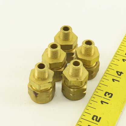 Gould 3/8" Hose x 1/8" NPT Brass Flex Compression Straight Fittings Lot Of 5