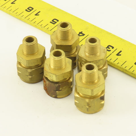 Gould 3/8" Hose x 1/8" NPT Brass Flex Compression Straight Fittings Lot Of 5