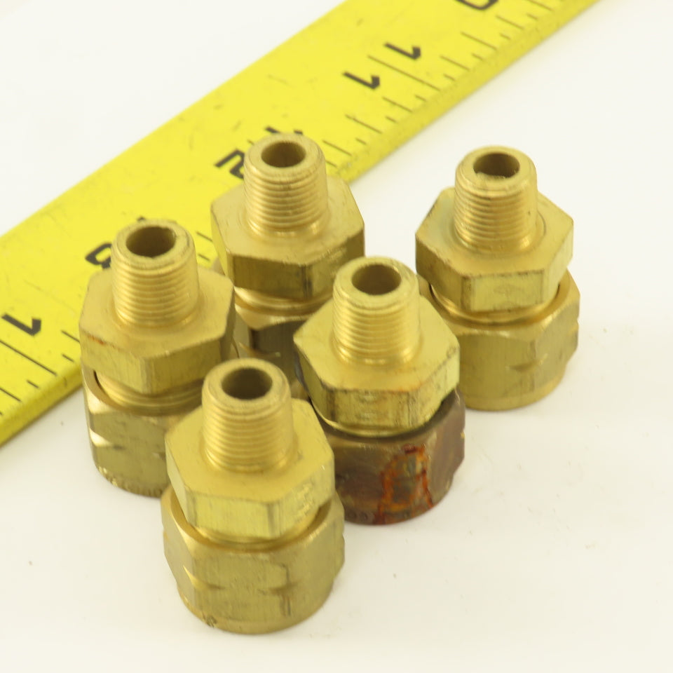 Gould 3/8" Hose x 1/8" NPT Brass Flex Compression Straight Fittings Lot Of 5