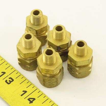 Gould 3/8" Hose x 1/8" NPT Brass Flex Compression Straight Fittings Lot Of 5
