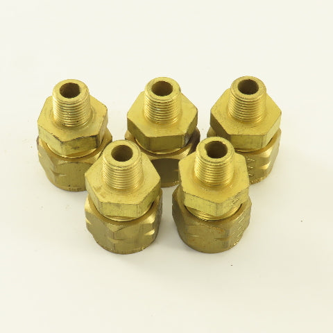 Gould 3/8" Hose x 1/8" NPT Brass Flex Compression Straight Fittings Lot Of 5