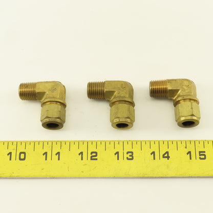 Gould Flex 5/16" Hose x 1/4" NPT Brass Compression Elbow 90° Lot Of 3