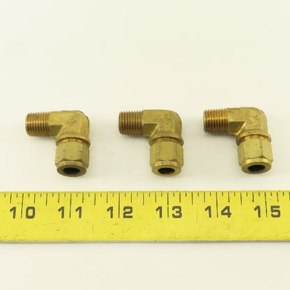 Gould Flex 5/16" Hose x 1/4" NPT Brass Compression Elbow 90° Lot Of 3