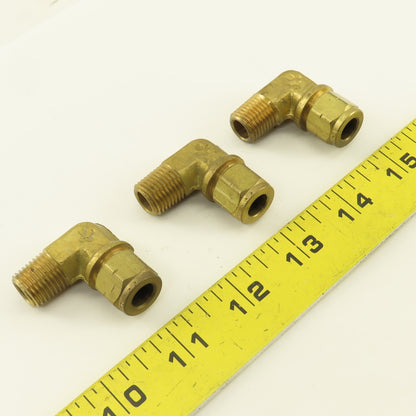 Gould Flex 5/16" Hose x 1/4" NPT Brass Compression Elbow 90° Lot Of 3
