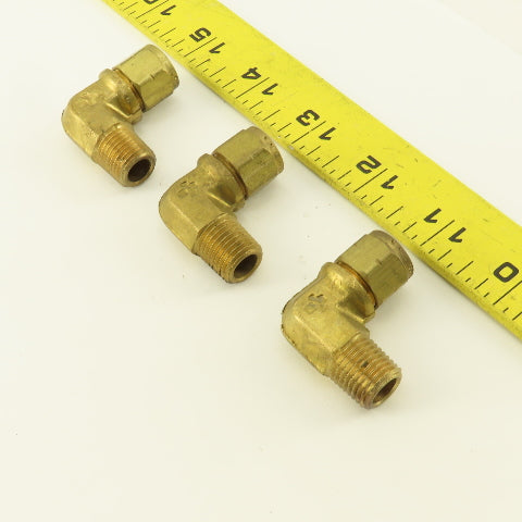 Gould Flex 5/16" Hose x 1/4" NPT Brass Compression Elbow 90° Lot Of 3