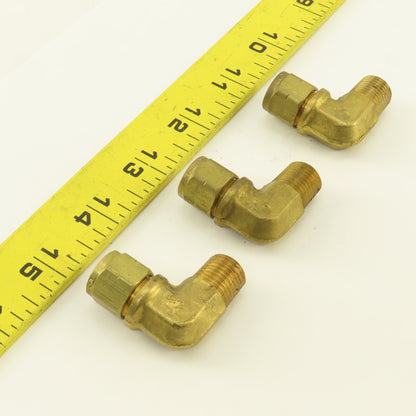 Gould Flex 5/16" Hose x 1/4" NPT Brass Compression Elbow 90° Lot Of 3