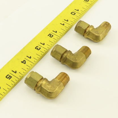 Gould Flex 5/16" Hose x 1/4" NPT Brass Compression Elbow 90° Lot Of 3