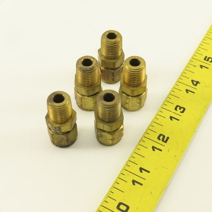 Imperial Flex 5/16" Hose x 1/4" NPT Brass Compression Straight Union Lot Of 5