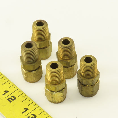 Imperial Flex 5/16" Hose x 1/4" NPT Brass Compression Straight Union Lot Of 5