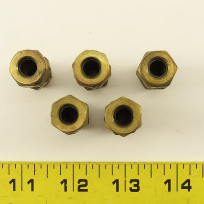 Imperial Flex 5/16" Hose x 1/4" NPT Brass Compression Straight Union Lot Of 5