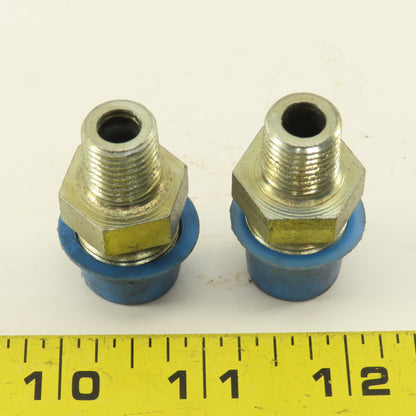 3/4" Flare x 1/4 NPT Steel Straight Male Fitting Lot Of 2
