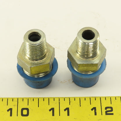 3/4" Flare x 1/4 NPT Steel Straight Male Fitting Lot Of 2