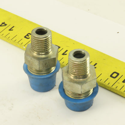 3/4" Flare x 1/4 NPT Steel Straight Male Fitting Lot Of 2