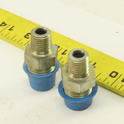 3/4" Flare x 1/4 NPT Steel Straight Male Fitting Lot Of 2