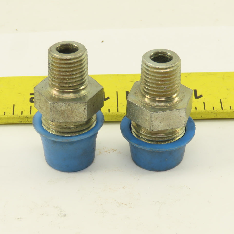 3/4" Flare x 1/4 NPT Steel Straight Male Fitting Lot Of 2