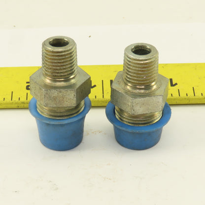 3/4" Flare x 1/4 NPT Steel Straight Male Fitting Lot Of 2