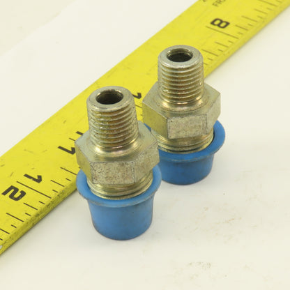 3/4" Flare x 1/4 NPT Steel Straight Male Fitting Lot Of 2
