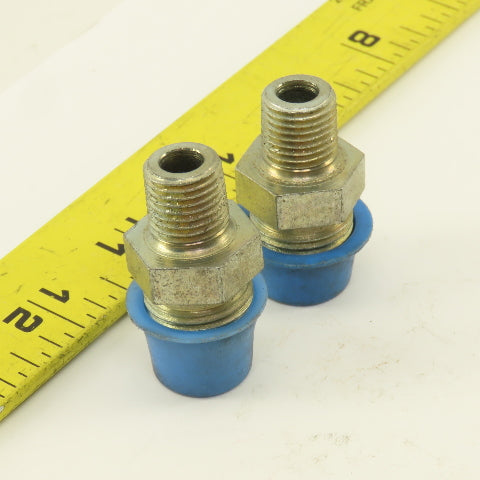 3/4" Flare x 1/4 NPT Steel Straight Male Fitting Lot Of 2