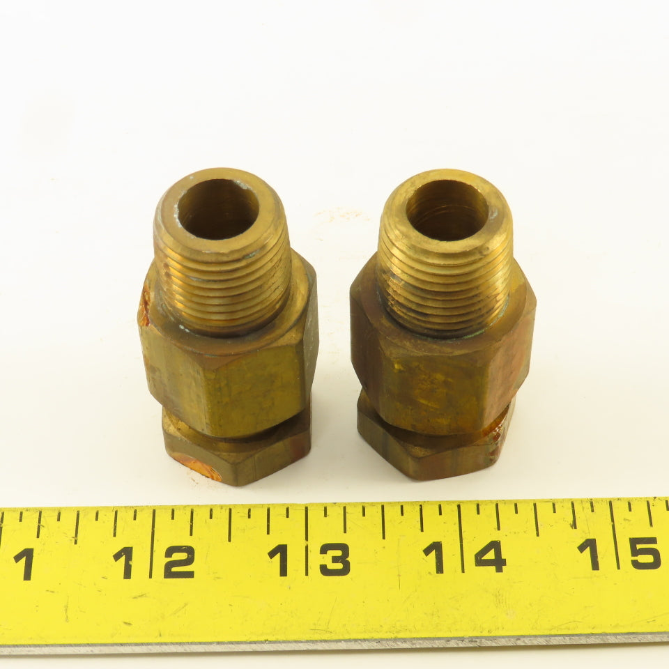 5/8" Compression x 1/2" Brass Male Fitting Lot Of 2