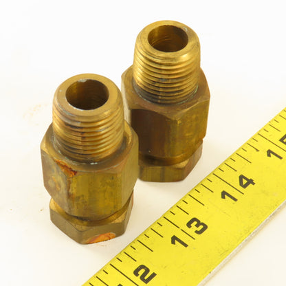 5/8" Compression x 1/2" Brass Male Fitting Lot Of 2