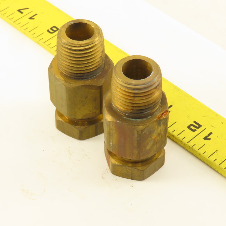 5/8" Compression x 1/2" Brass Male Fitting Lot Of 2