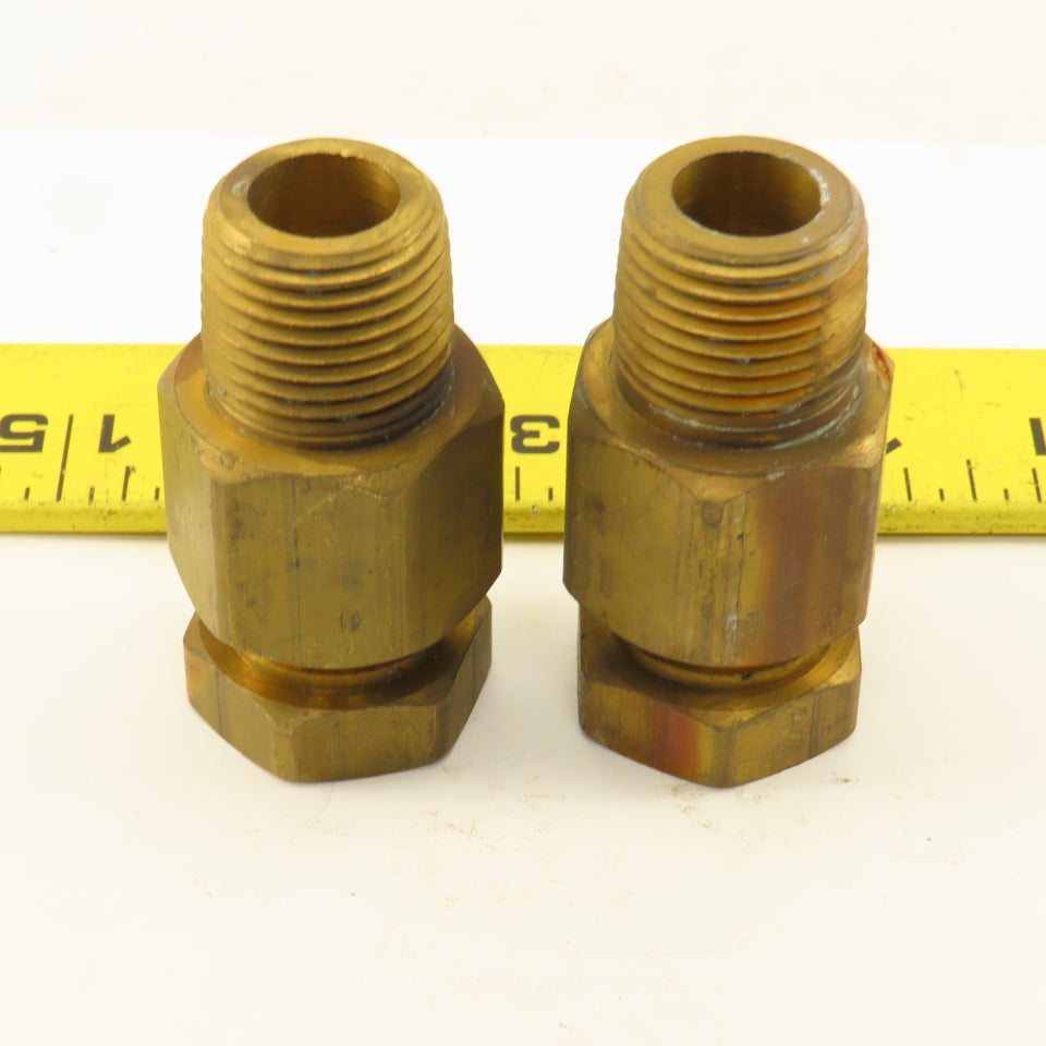 5/8" Compression x 1/2" Brass Male Fitting Lot Of 2