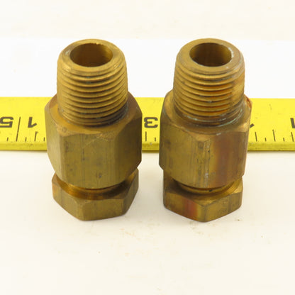 5/8" Compression x 1/2" Brass Male Fitting Lot Of 2