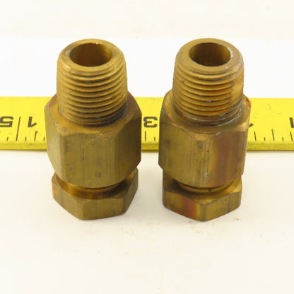 5/8" Compression x 1/2" Brass Male Fitting Lot Of 2