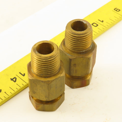 5/8" Compression x 1/2" Brass Male Fitting Lot Of 2