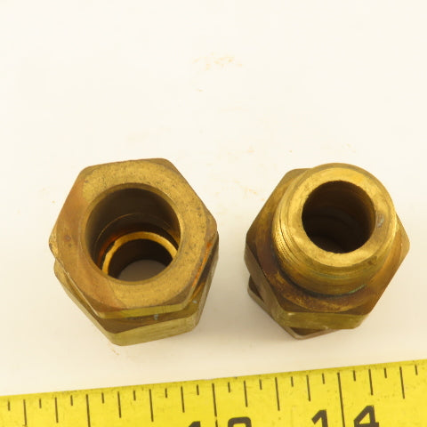 5/8" Compression x 1/2" Brass Male Fitting Lot Of 2