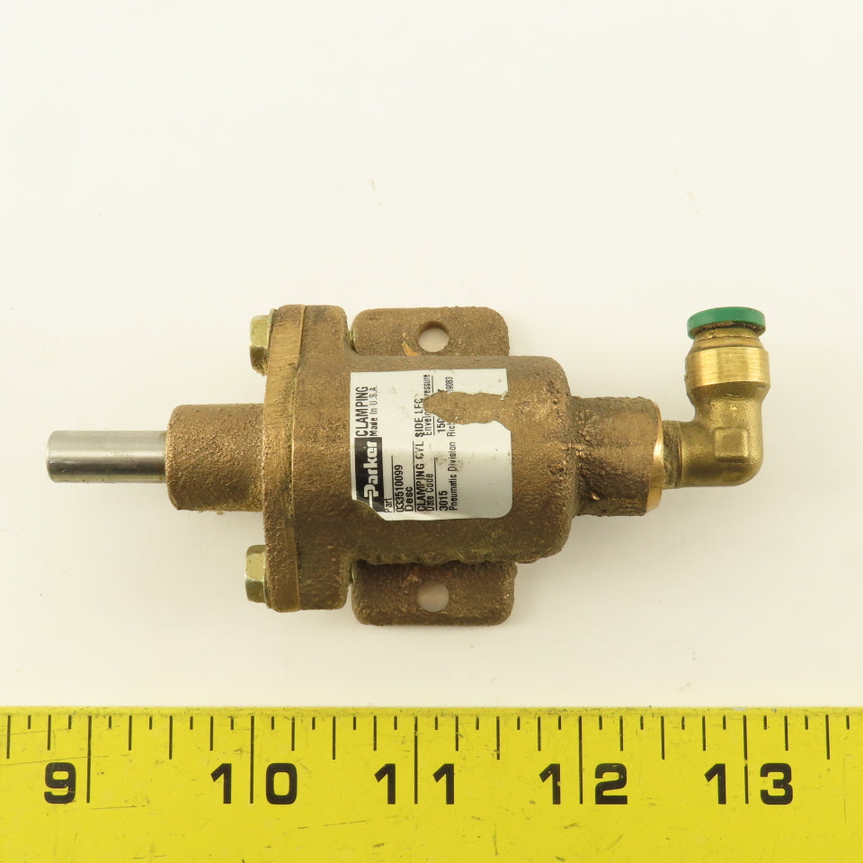 Parker 033510099 Mini Pneumatic Clamping Cylinder Side Leg  Spring Return 150PSI