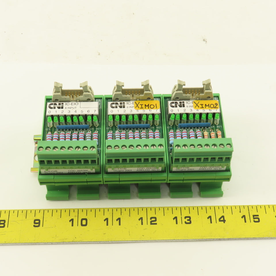 CNI IC-EIO/B 8 Channel Input Module Lot Of 3 DIN Mount