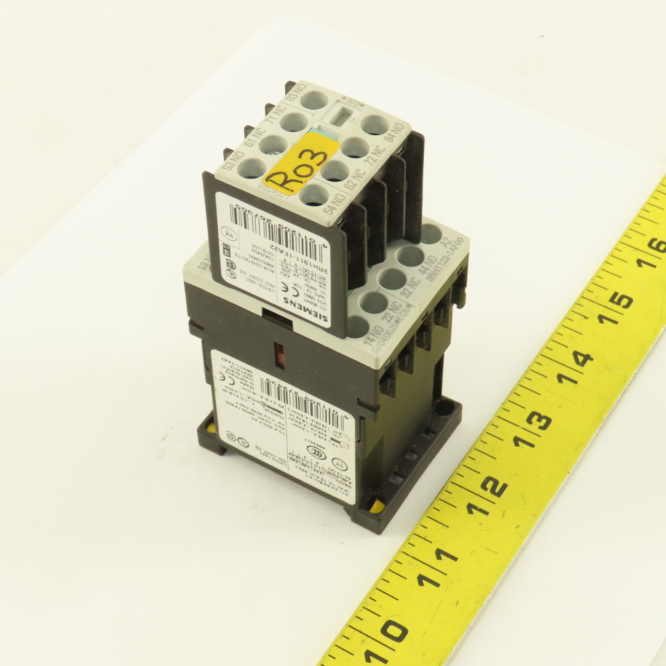 Siemens 3RH1131-1AF00 110V Contactor Relay W/ 3RH1911-1FA11 Auxiliary