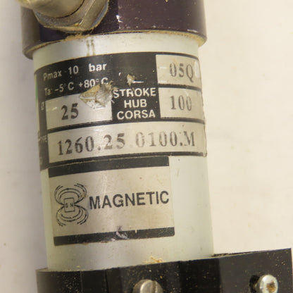 Pneumax 1260.25.0100.M 25mm Bore 100mm Stroke Magnetic Position Air Cylinder