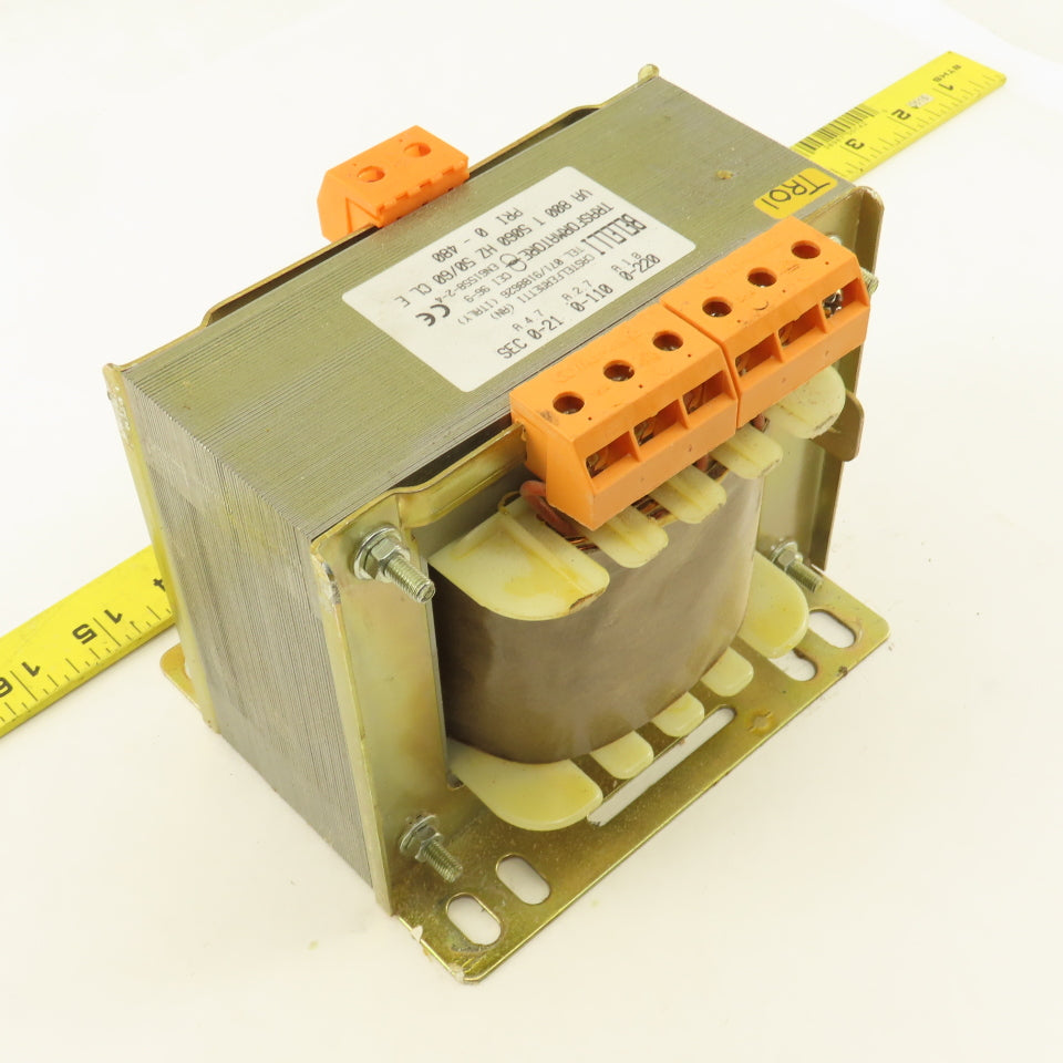 Belelli 800VA 50/60Hz 0-480V Pri 0-21-110/220V Sec. Transformer
