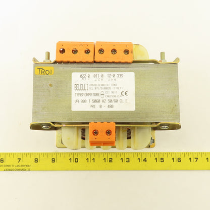 Belelli 800VA 50/60Hz 0-480V Pri 0-21-110/220V Sec. Transformer