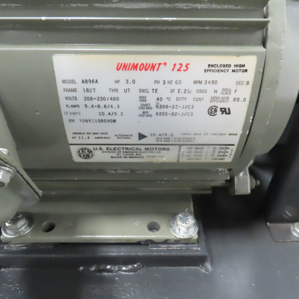 Tramco 1-1/4x1x7LA AI Horizontal Centrifugal Oil Pump W/90 Gal Tank 208-230/460V