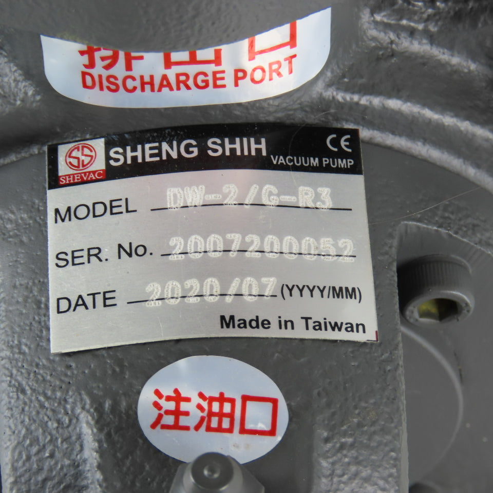 Sheng Shih DW-2/G-R3 2Hp 240/480V 3440RPM 1" NPT 8L/Min Single Stage Vacuum Pump