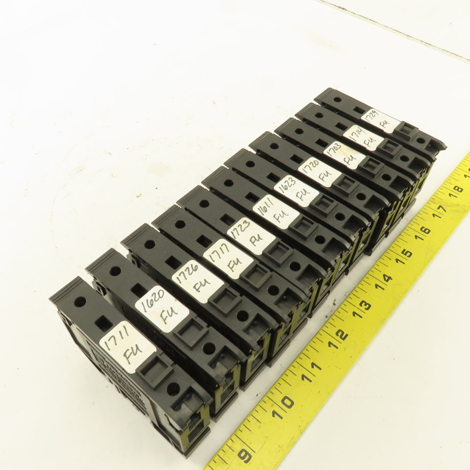 Allen Bradley 1492-WFB10 Single Pole Fuse Terminal Block Lot Of 11
