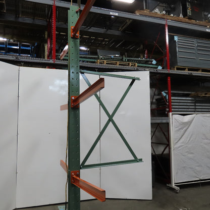 Cantilever Rack 2-Sided 12' Tall 48" Bracing Bolt Together 48" 1600Lb Cap Arms - Add-On NEW