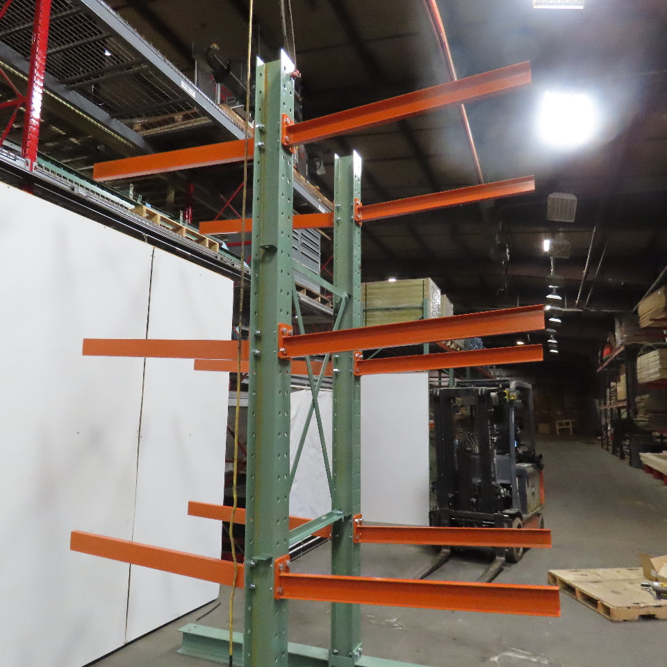 Cantilever Rack 2-Sided 12' Tall 72" Bracing Bolt Together 48" 1600Lb Cap Arms - Starter NEW