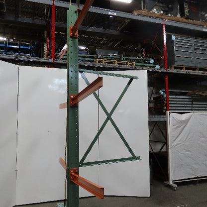 Cantilever Rack 2-Sided 12' Tall 72" Bracing Bolt Together 48" 1600Lb Cap Arms - Add-On NEW